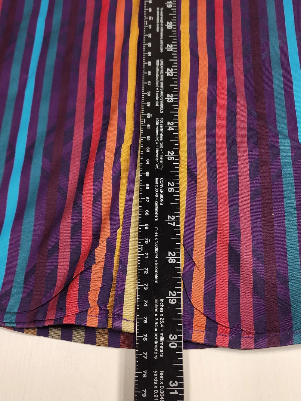 Robert Graham Men’s Multicolor Striped Dress Shirt - Purple/Blue/Gold